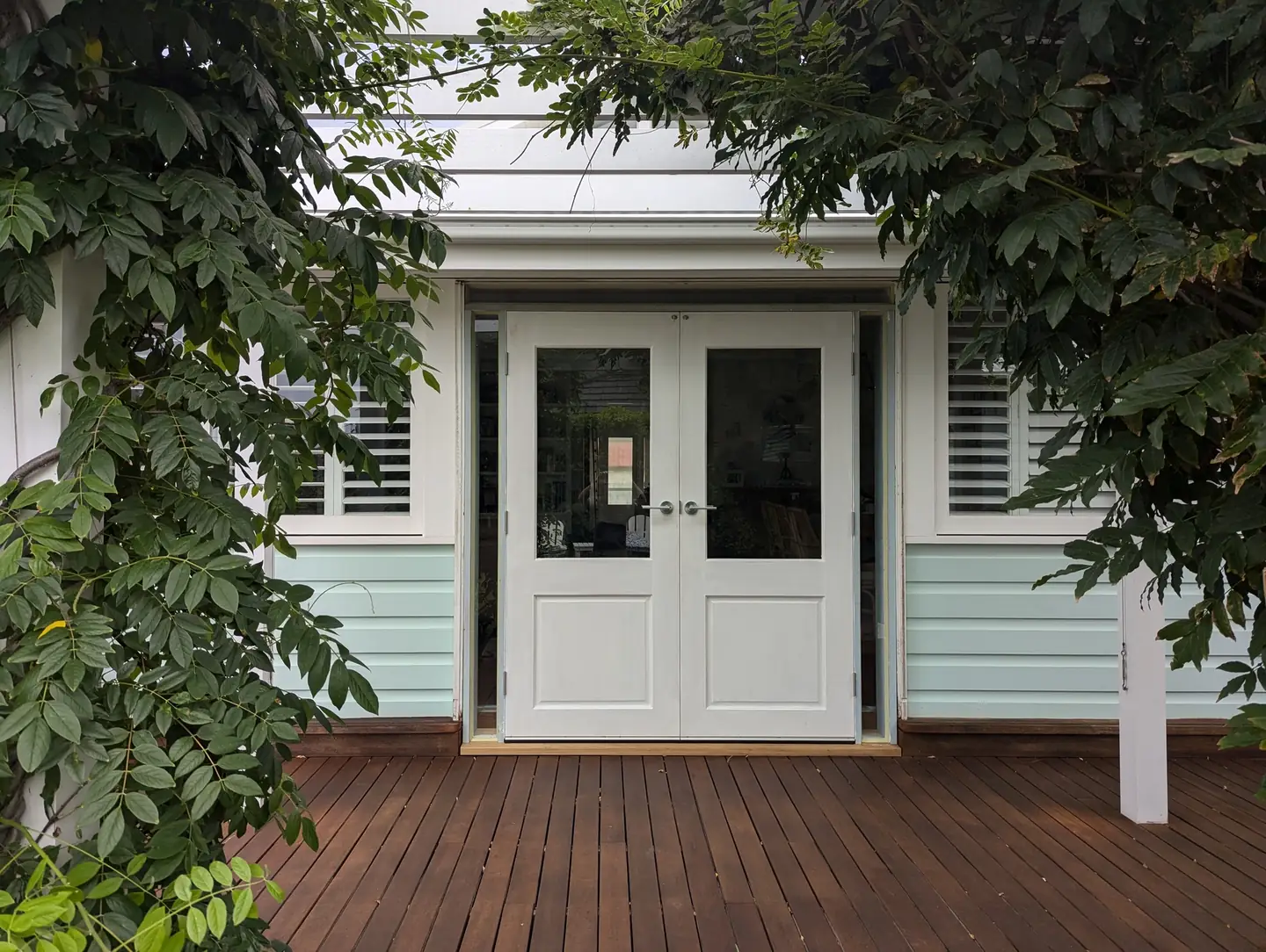 Full-height French doors in Corrimal fitted by Trademark Construction Illawarra